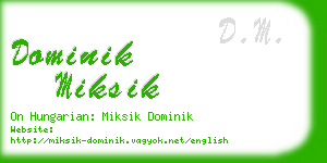 dominik miksik business card